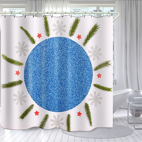 

Bathroom Deco Shower Curtain with Hooks Bathroom Decor Waterproof Fabric Shower Curtain Set with12 Pack Plastic Hooks