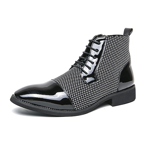 

Hombre Botas Zapatos De Vestir Negocios Británico Diario PU Cómodo Botines / Hasta el Tobillo Cordones Negro y blanco Negro Invierno