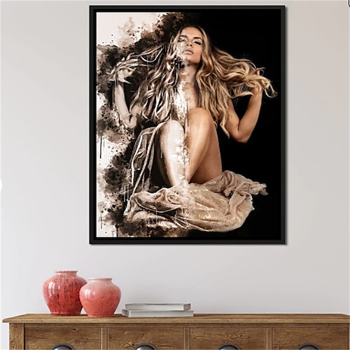 

People Wall Art Canvas Golden Beauty Prints and Posters Abstract Portrait Pictures Decorative Fabric Painting For Living Room Pictures No Frame