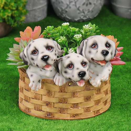 

Cute Puppies Welcome Dogs Garden Decor for Entrance Garden Home Decor House Warming Gift, Resin Home Decoration