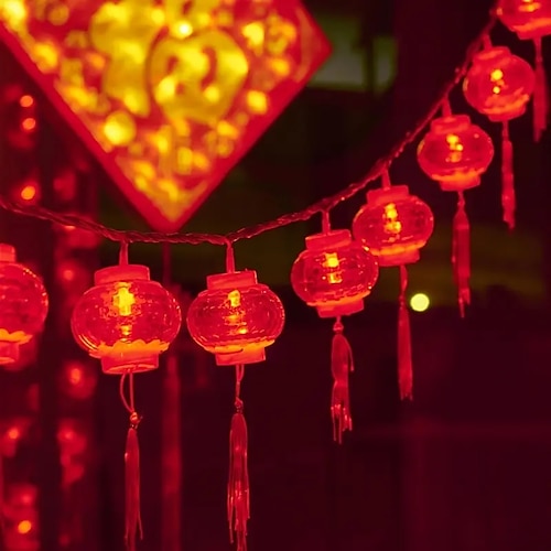 

1pc borla lanterna vermelha corda 1.5m/4.9ft estilo chinês decoração de ano novo pátio decoração shopping