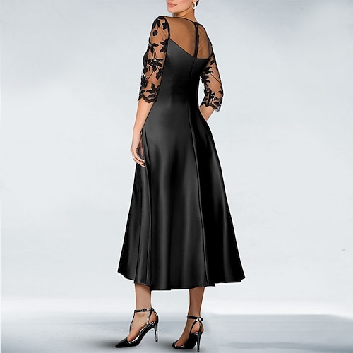 A-Line Knee Length Party Dress Cocktail Dress Wedding Guest Dress Mother of the Bride Dress 3/4 Length Sleeve Off Shoulder Elegant Luxurious Formal Wedding Guest Satin with Beading Appliques Pocket 2026 - $195.99 A-Line Knee Length Party Dress Cocktail Dress Wedding Guest Dress Mother of the Bride Dress 3/4 Length Sleeve Off Shoulder Elegant Luxurious Formal Wedding Guest Satin with Beading Appliques Pocket 2026 - $195.99