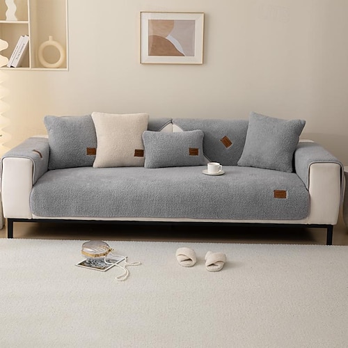 Plüsch-Sofa-Schonbezug, Sofa-Sitzbezug, Sofabezug mit Blumen-Jacquardmuster, Möbelschutz, rutschfeste Sofabezüge für Hunde, Katzen, Kinder (einzeln verkauft/nicht im Set) 2026