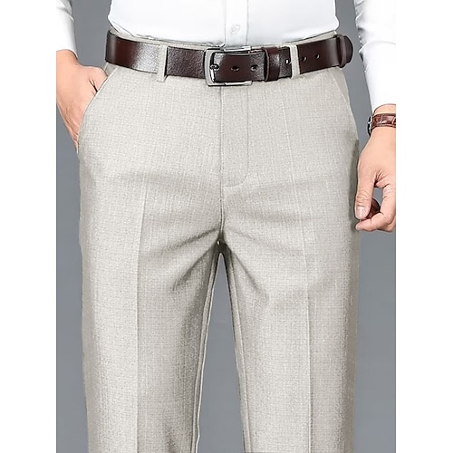 

Men's Dress Pants Trousers Suit Pants Pocket Plain Comfort Breathable Outdoor Daily Going out Fashion Casual Black Khaki