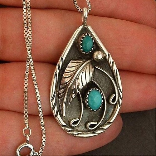Collar de mujer collares arcaicos de hojas de calle/plata/otoño/invierno/primavera/verano