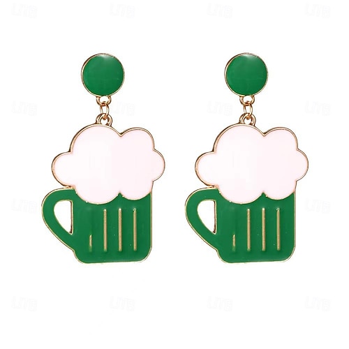 St. Patrick's Day Shamrock Irish Masquerade Earrings Adults' Women's Cosplay Party Masquerade Carnival Masquerade Saint Patrick's Day Easy Halloween Costumes