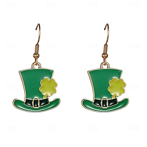  St. Patrick's Day Shamrock Irish Masquerade Earrings Adults' Women's Cosplay Party Masquerade Carnival Masquerade Saint Patrick's Day Easy Halloween Costumes