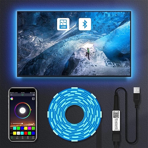KBCTFWP 8 個 LED バックライトランプストリップ Fit For LG 47 "テレビ Innotek DRT 3.0 2026年 防水LEDストリップライト テレビ USBライト 1/2/3/5メートル Bluetoothアプリプールライトストリップ 3Kコントロール  5VストリングLEDバンド SMD5050 LEDリボン コレクション – JP ¥1556