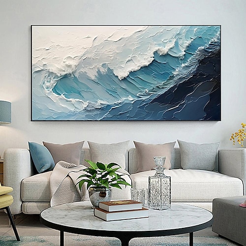 2025年 大きな油絵手描きの海の波の油絵キャンバスに大きな壁 2025年 大きな油絵手描きの海の波の油絵キャンバスに大きな壁