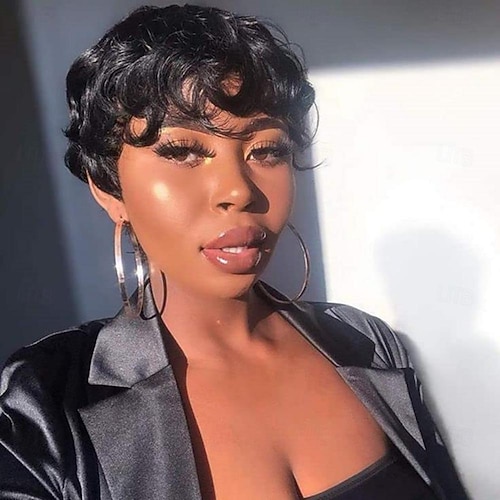 Short Human Hair Pixie Cut Wigs for Black Women Human Hair  display picture 1