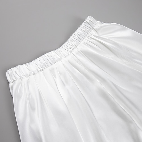  Femme Jupe Balançoire Jupe longue Elégant Mode Maxi Taille haute Jupes Couleur Pleine Plein Air du quotidien Noir Blanche Kaki Eté Satin
