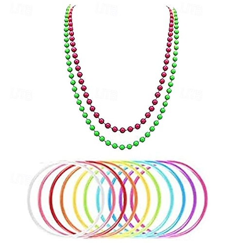 Accessoires 80's – Bandeau Dentelle, Gants Résille, Boucles D'oreilles Fluo