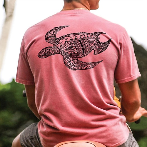 

животное черепаха мужская курортный стиль футболка с 3D принтом футболка праздник отпуск футболка для выхода в свет розовая, синяя, зеленая, с коротким рукавом, рубашка с круглым вырезом, весенне-летняя одежда, одежда s m l xl 2xl 3xl