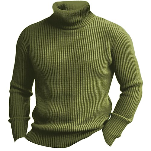 

рождественский свитер мужской пуловер свитер джемпер вязаный свитер ребристая вязка обычная базовая однотонная водолазка согреться современная современная повседневная одежда одежда для выхода осень зима черное вино