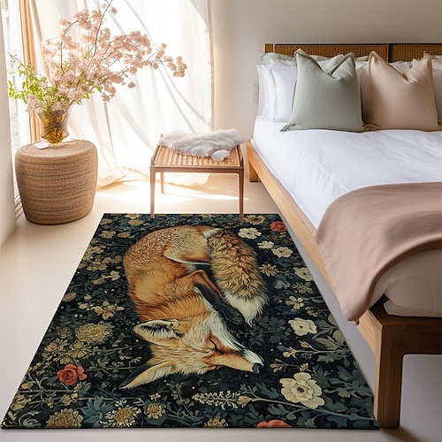 

Inspired William Morris Fox Area Rug Kitchen Mat Non-Slip Oil Proof Floor Mat Livingroom Rug Indoor Outdoor Mat Bedroom Decor Bathroom Mat Entrance Rug Door Mat