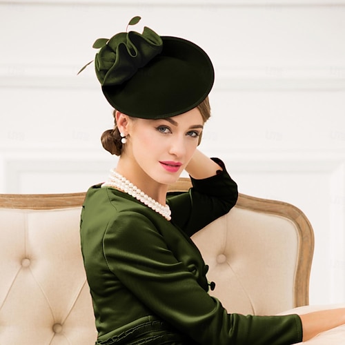 fascinator for green dress Green Lourdes Fascinator – Satin Bow & Rhinestone Bloom
