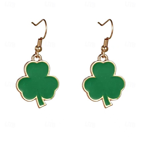  St. Patrick's Day Shamrock Irish Masquerade Earrings Adults' Women's Cosplay Party Masquerade Carnival Masquerade Saint Patrick's Day Easy Halloween Costumes