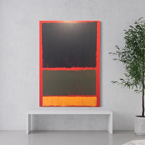  dipinto a mano mark rothko riproduzione artistica su tela rothko wall art abstract canvas wall art rosso e giallo mix pittura astratta minimalismo arte pittura decorazioni per la casa cornice
