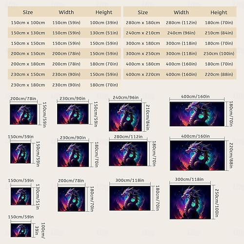  blacklight billedvev uv reaktiv glød i mørket glød party neon trippy tåkete drage dyr hengende billedvev veggkunst veggmaleri for stue soverom