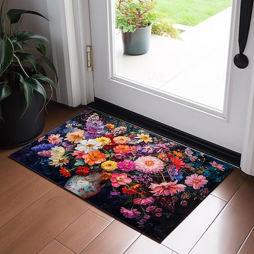  pittura colorata fiori zerbino tappetini tappeti lavabili tappetino da cucina antiscivolo tappeto a prova di olio tappeto per interni ed esterni arredamento camera da letto tappetino da bagno tappeto
