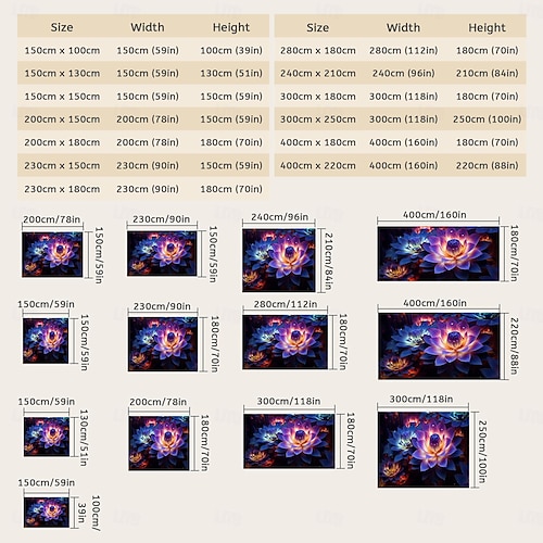  blacklight gobelin UV reaktív világít a sötétben ragyogás buli neon lótuszvirág természet pszichedelikus trippy ködös függő gobelin fali művészeti falfestmény lakhatáshoz