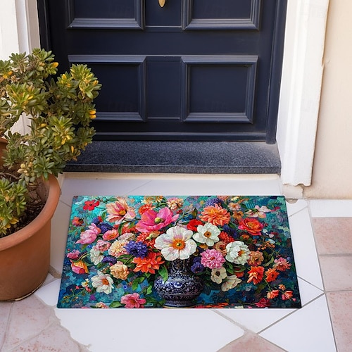  pittura colorata fiori zerbino tappetini tappeti lavabili tappetino da cucina antiscivolo tappeto a prova di olio tappeto per interni ed esterni arredamento camera da letto tappetino da bagno tappeto