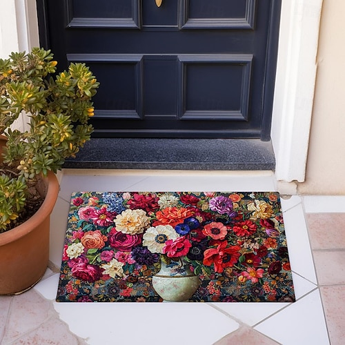  pittura colorata fiori zerbino tappetini tappeti lavabili tappetino da cucina antiscivolo tappeto a prova di olio tappeto per interni ed esterni arredamento camera da letto tappetino da bagno tappeto