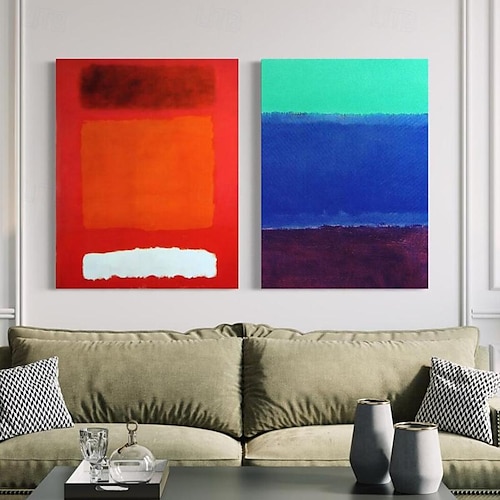  dipinto a mano mark rothko riproduzione artistica su tela rothko wall art abstract canvas wall art rosso e giallo mix pittura astratta minimalismo arte pittura decorazioni per la casa cornice