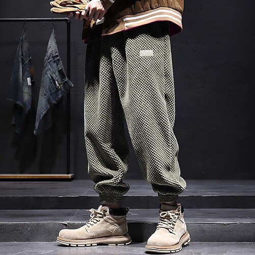 

Men's Sweatpants Joggers Corduroy Pants Pocket Plain Comfort Breathable Outdoor Daily Going out Fashion Casual Black Grey