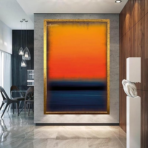  dipinto a mano mark rothko riproduzione artistica su tela rothko wall art abstract canvas wall art rosso e giallo mix pittura astratta minimalismo arte pittura decorazioni per la casa cornice