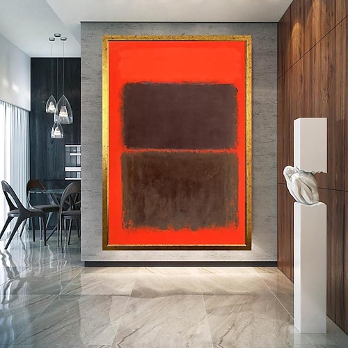  dipinto a mano mark rothko riproduzione artistica su tela rothko wall art abstract canvas wall art rosso e giallo mix pittura astratta minimalismo arte pittura decorazioni per la casa cornice