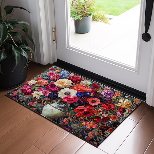  pittura colorata fiori zerbino tappetini tappeti lavabili tappetino da cucina antiscivolo tappeto a prova di olio tappeto per interni ed esterni arredamento camera da letto tappetino da bagno tappeto