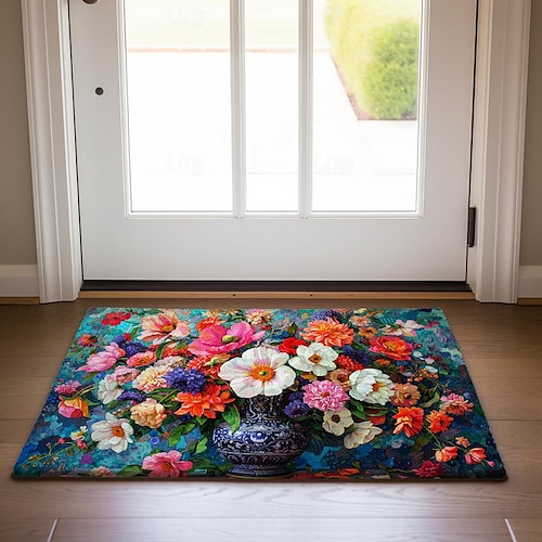  pittura colorata fiori zerbino tappetini tappeti lavabili tappetino da cucina antiscivolo tappeto a prova di olio tappeto per interni ed esterni arredamento camera da letto tappetino da bagno tappeto