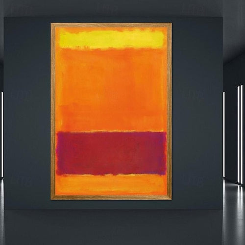  dipinto a mano mark rothko riproduzione artistica su tela rothko wall art abstract canvas wall art rosso e giallo mix pittura astratta minimalismo arte pittura decorazioni per la casa cornice
