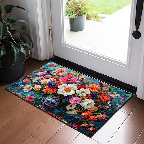  pittura colorata fiori zerbino tappetini tappeti lavabili tappetino da cucina antiscivolo tappeto a prova di olio tappeto per interni ed esterni arredamento camera da letto tappetino da bagno tappeto