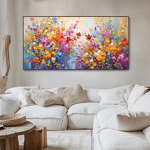 2026年 3d 春の花の油絵手描きの抽象的なカラフルな花の植栽手描きの