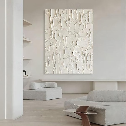  Beige Texture Wall Art Wabi-sabi Wall Art Solid Beige Minimalist Painting Large Beige Plaster Wall Art Beige Rippled 3D Texture Painting