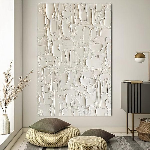  Beige Texture Wall Art Wabi-sabi Wall Art Solid Beige Minimalist Painting Large Beige Plaster Wall Art Beige Rippled 3D Texture Painting