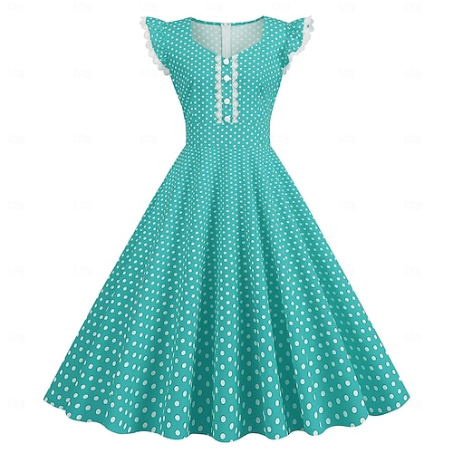 1950s Retro Vintage Rockabilly Dress Swing Dress Flare Dress Polka dots Fancy Dress Women's Halloween Masquerade Dailywear Bachelorette Party Adults' 1950s Retro Vintage Rockabilly Dress Swing Dress Flare Dress Polka dots Fancy Dress Women's Halloween Masquerade Dailywear Bachelorette Party Adults'