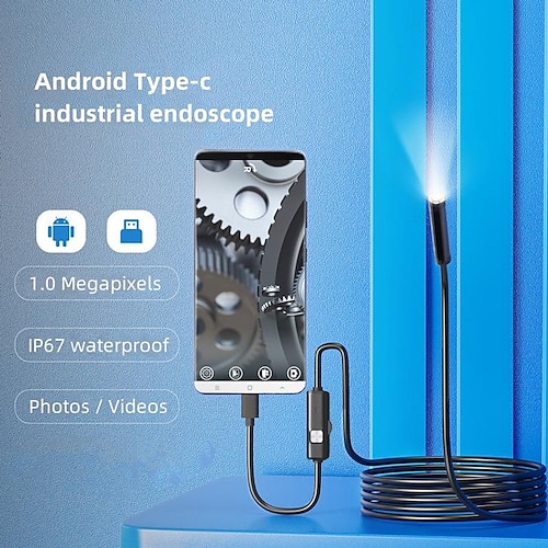 5.5mm Sewer Industrial Endoscope Piping Endoscopy Type C Mini Camera Automotive Borescope for Android PC