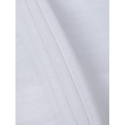  Per uomo Camicia camicia di lino Camicia con colletto a fascia Camicia estiva Abbigliamento mare Camicia con bottoni Liscio Informale Giornaliero Nero Bianco Blu Arancione Manica corta A fascia Estate