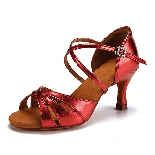 scarpe da ballo da sala in raso da donna con suola in pelle scamosciata tacchi a spillo con cinturino per ballo latino salsa tango per balli professionali e sociali del 2024