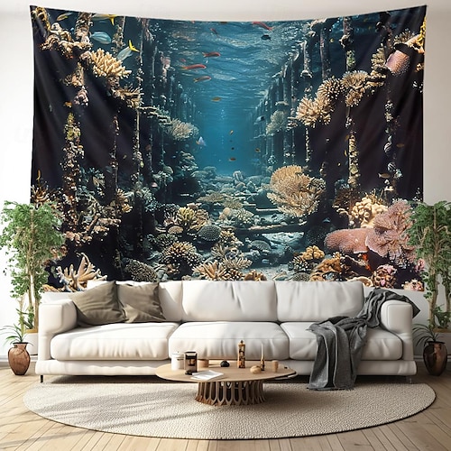  Submarine Cabin Undersea Hanging Tapestry Wall Art Large Tapestry Mural Decor Photograph Backdrop Blanket Curtain Home Bedroom Living Room Decoration