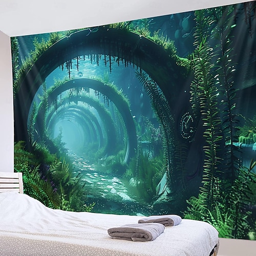  Submarine Cabin Undersea Hanging Tapestry Wall Art Large Tapestry Mural Decor Photograph Backdrop Blanket Curtain Home Bedroom Living Room Decoration