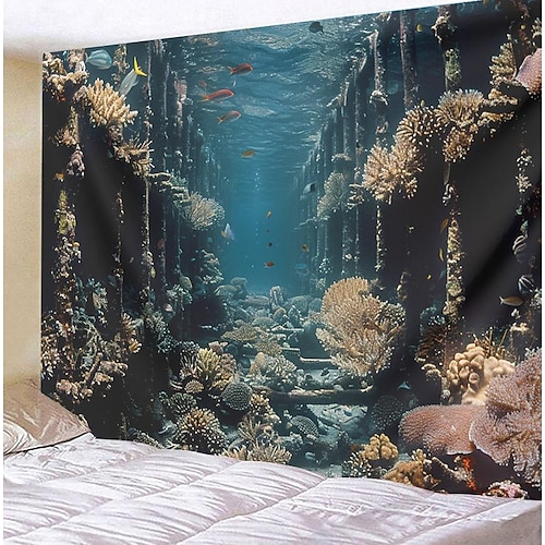  Submarine Cabin Undersea Hanging Tapestry Wall Art Large Tapestry Mural Decor Photograph Backdrop Blanket Curtain Home Bedroom Living Room Decoration