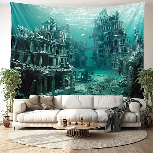  Submarine Cabin Undersea Hanging Tapestry Wall Art Large Tapestry Mural Decor Photograph Backdrop Blanket Curtain Home Bedroom Living Room Decoration
