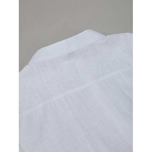  Per uomo Camicia camicia di lino Camicia con colletto a fascia Camicia estiva Abbigliamento mare Camicia con bottoni Liscio Informale Giornaliero Nero Bianco Blu Arancione Manica corta A fascia Estate