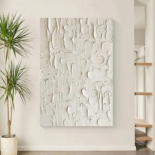  Beige Texture Wall Art Wabi-sabi Wall Art Solid Beige Minimalist Painting Large Beige Plaster Wall Art Beige Rippled 3D Texture Painting