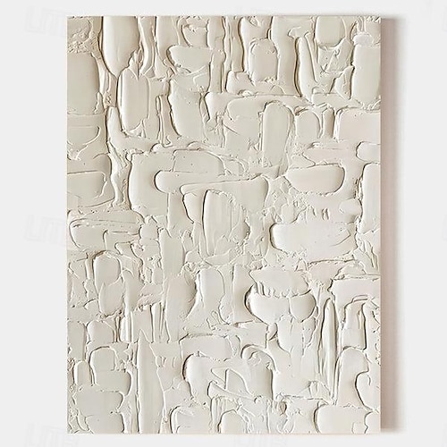  Beige Texture Wall Art Wabi-sabi Wall Art Solid Beige Minimalist Painting Large Beige Plaster Wall Art Beige Rippled 3D Texture Painting