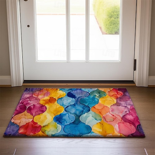 regenboog schilderij deurmat vloermatten wasbare tapijten keukenmat antislip oliebestendig tapijt binnen buiten mat slaapkamer decor badkamer mat entree tapijt